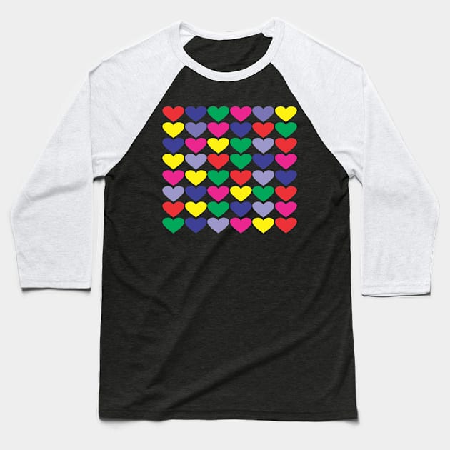 Hearts Baseball T-Shirt by killmonkies